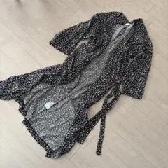 美品！LOWRYSFARM 小花柄 ロングカーディガン 美品 腰紐付き 春 夏