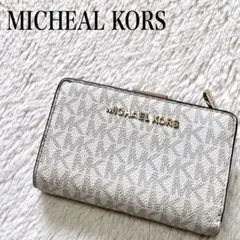 マイケルコース PVCレザー モノグラム コンパクトウォレット 折り財布 小銭入
