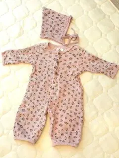 LaStell 花柄 ツーウェイ · カバーオール 帽子付き