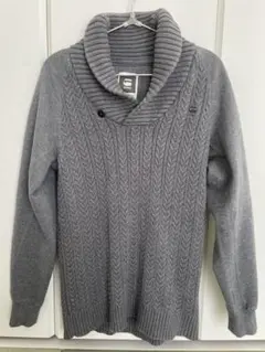 【美品】G-STAR RAW ジースターロゥ ショールカラー ケーブルニット Mのサムネイル