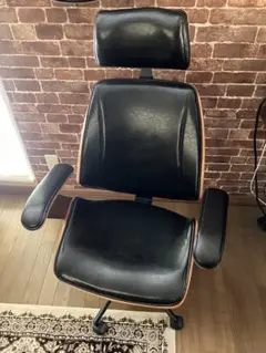 黒い合成皮革オフィスチェア