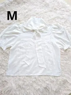 ♡美品レディーストップスブラウス半袖リボンMサイズ春夏