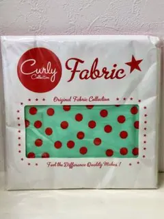 カーリーコレクション：ネル生地：薄緑地×レッド水玉：1mカット