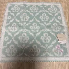 新品！タグ付き！！　LAURA ASHLEY ミントグリーン 花柄タオルハンカチ