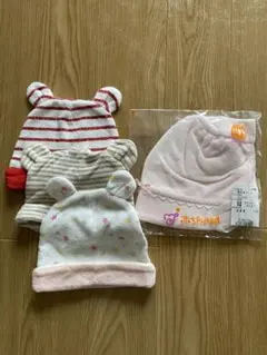 赤ちゃんの城 新生児フード ベビー帽子 タキヒヨー 4点セット