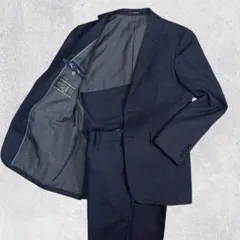 オリヒカ セットアップ 洗える スーツ 千鳥格子 紺 M ストレッチ ビジネス