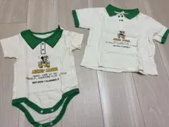 LITTC しまむら ミッキーマウス ロンパース・ポロシャツ2枚セット おそろい