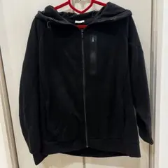 GU ブラック フルジップ パーカー　L 黒　レディース　フード付き