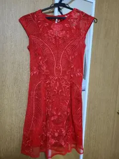 定価12000円美品花柄刺繍ミニワンピース