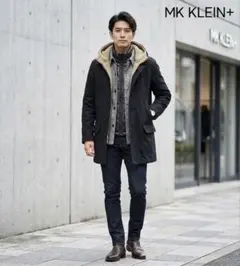 MK KLEIN+ HOMME 裏ボア フーデッドコート 46 ブラック
