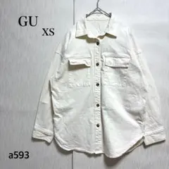 GU/小さいサイズ/デニムシャツ/オーバーサイズ/ＸＳ/オフホワイト/羽織り