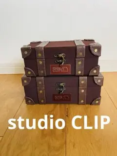 studioCLIP アンティーク調ボックス　小物入れ　インテリア　大小2個