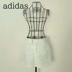 adidas アディダス キルティングスカート ホワイト ゴルフウェア