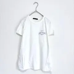チャオパニック　Tシャツ　半袖　クルーネック　ニコちゃん　コットン　ホワイト　F