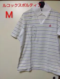 ルコックスポルティフ　ホワイトゴルフポロシャツM