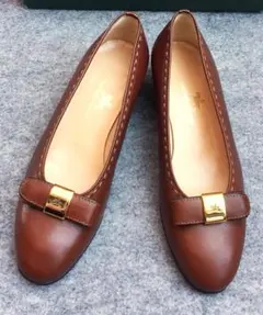 ★希少・新品★タニノクリスチー❋ロゴリボンパンプス