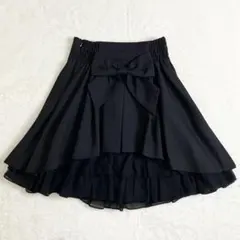 シークレットハニー　バックリボン　レースフレアスカート ブラック　サイズ2のサムネイル