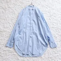 美品　BLAMINK ブラミンク バンドカラーシャツ ライトブルーのサムネイル