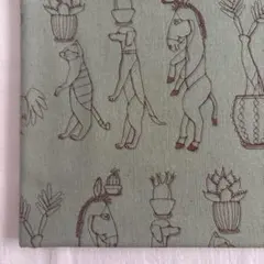 +HAyU fabric 綿麻キャンバス ブレーメン グリーン 1m