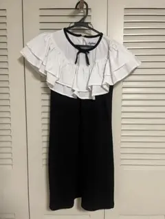 epine フリル付きノースリーブミニ ワンピース