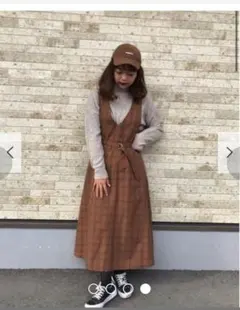 【アーバンリサーチ】チェック柄　ジャンパースカート