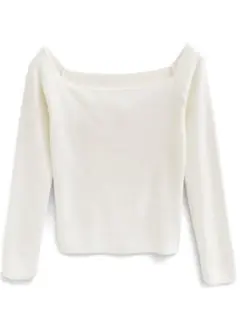 GRL ru1100 オフホワイト オフショルダー ニット