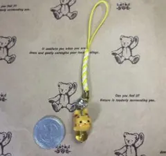 天然石　猫ストラップお守り　シトリン