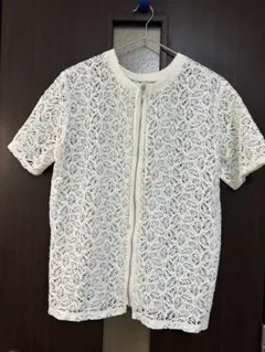 【値下げ】LOUNIE レース 半袖 カーディガン ホワイト