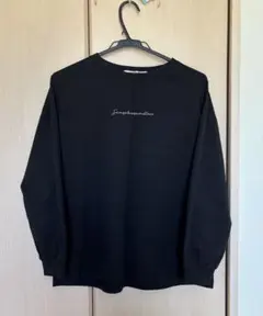 フロントロゴレギュラーロンTブラック　フリーサイズのサムネイル