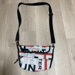 HUNTER サコッシュ ホワイト・レッド・ブラック