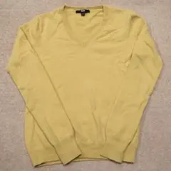 UNIQLO カシミヤセーター　イエロー Vネック S