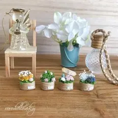 【ミニチュアベビーフラワーガーデン】ハンドメイド雑貨 ドールハウス小物 フラワー