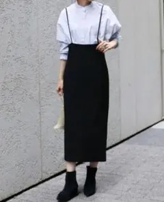 NOBLE　ショルダーストラップサロペットスカート　日本製