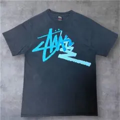 00's STUSSY Tシャツ フェード　ブラック　折れクラウン　M OLDのサムネイル