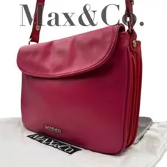 【美品】マックスアンドコー　ショルダーバッグ　ロゴ金具　赤　斜め掛け　レザーのサムネイル