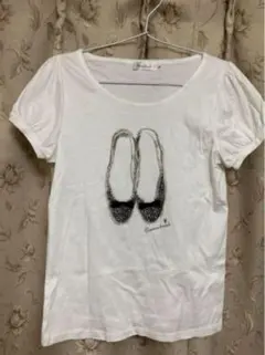 ❤️クチュールブローチ❤️Tシャツ（バレイシューズ） ストーン❤️Tシャツ❤️白❤️のサムネイル