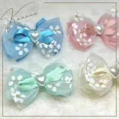 軽いチュールリボン　バレッタ　パッチン　2個目より¥100引きは4/30まで