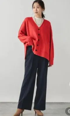 新品グローバルワークスッキリイージーパンツネイビーМ