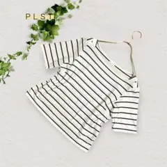美品❗️綿100%❗️【プラステ PLST】ボーダーTシャツ ペプラム Mのサムネイル