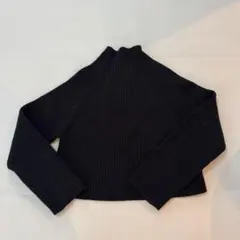 ベースメントオンライン　ハイネックリブクロップドニット