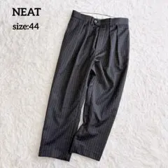 NEAT ニート ロゴストライプ スラックス ウール チャコールグレー 44のサムネイル