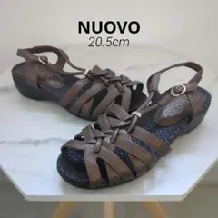 極美品❤NUOVO ブラウン ストラップサンダル 20.5cm