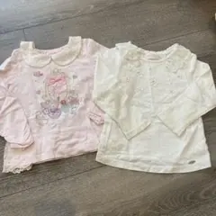 メゾピアノ　長袖カットソー 2点セット 100cm ピンク ホワイト