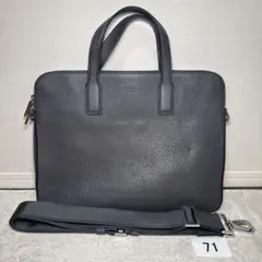71 美品　HUGO BOSS ビジネスバッグ　レザー　グレー　2wayのサムネイル