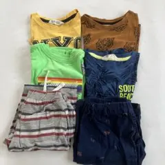 キッズ 120/130cm 夏服まとめ売り Tシャツ・半ズボンセット（6点）