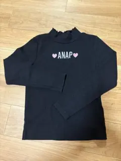 《ANAP》黒 ハイネック トップス 女の子 アナップ 長袖カットソー