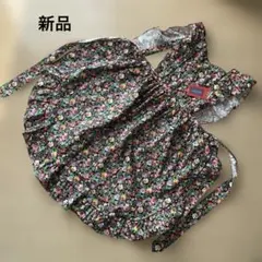 新品 ☆ KENZO 花柄　エプロン フリル付き　ケンゾー　黒のサムネイル