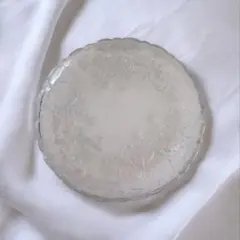 花模様 透明 ガラス皿