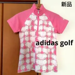 新品　adidas アディダスゴルフ S 半袖 ハーフジップ ポロシャツ ピンクのサムネイル