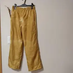 着物胴裏リメイク　　ペチパンツ（マスタード 色 ゴムウエスト)